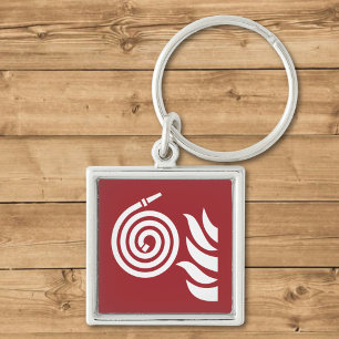 Fire Hose Safety Sign Keychain