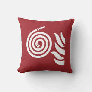 Fire Hose Safety Sign Throw Pillow