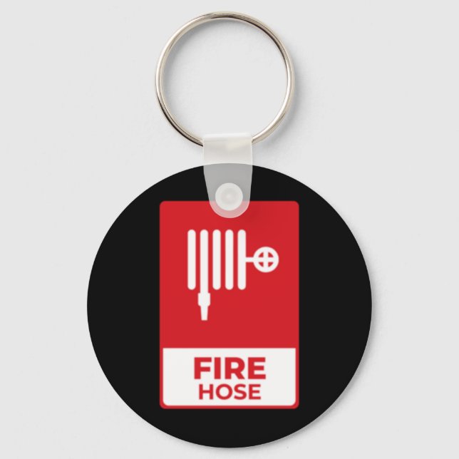 Fire Hose Sticker  Keychain (Front)
