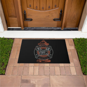 Fire Hydrant ADD NAME Fire Fighter Rescue Team Doormat
