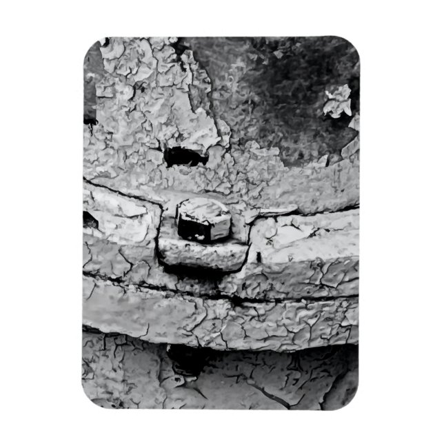 Fire Hydrant Bolt Cracked Paint Closeup Photo Magnet (Vertical)