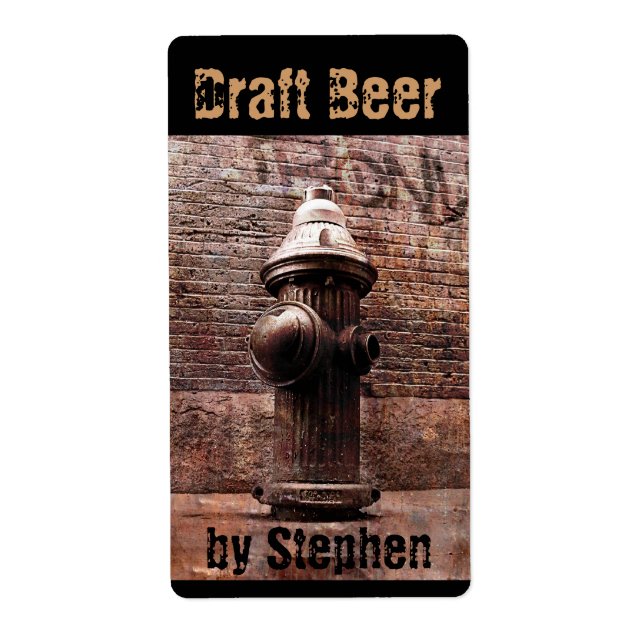 Fire hydrant draught beer bottle label (Front)