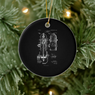 Fire Hydrant Patent Firefighter Gift Men Women Ceramic Ornament