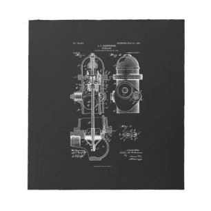Fire Hydrant Patent Firefighter Gift Men Women Notepad