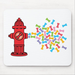 Fire Hydrant with Dog Bones Mouse Pad