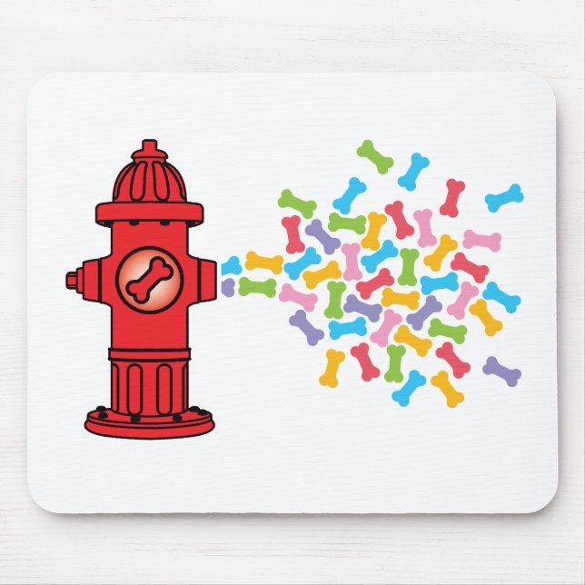 Fire Hydrant with Dog Bones Mouse Pad (Front)
