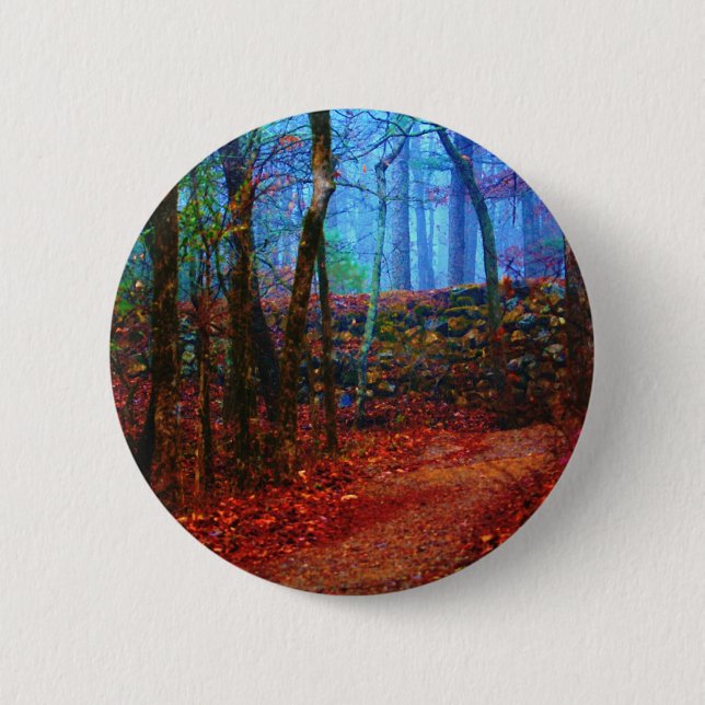 Fire & Ice Forest Oil Painting Gifts Apparel 2 Inch Round Button (Front)