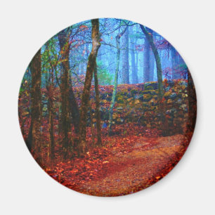 Fire & Ice Forest Oil Painting Gifts Apparel Magnet