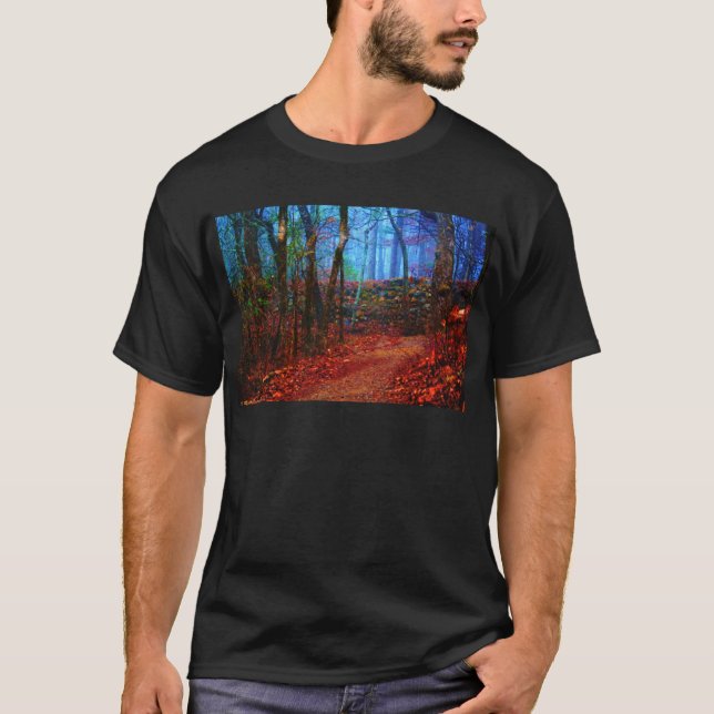 Fire & Ice Forest Oil Painting Gifts Apparel T-Shirt (Front)