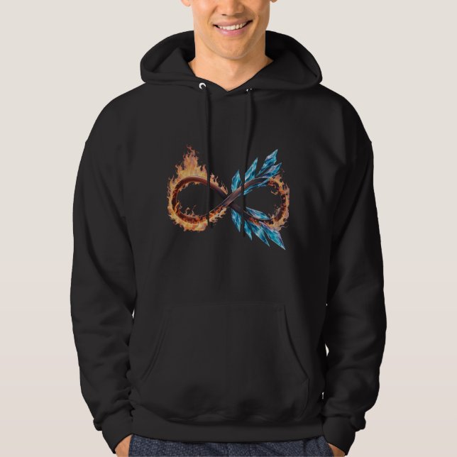 Fire & Ice Infinity Men’s Basic Hooded Sweatshirt  (Front)