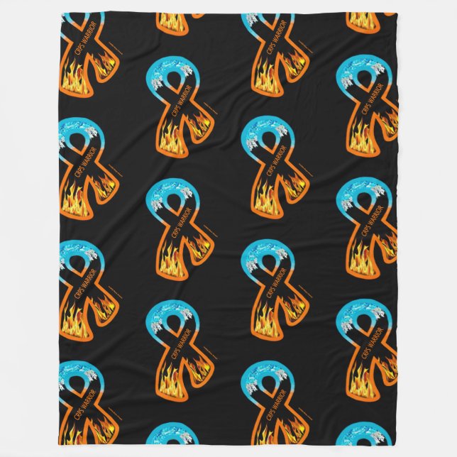 Fire & Ice Ribbon...CRPS Warrior Fleece Blanket (Front)