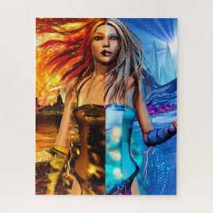Fire & Ice Science Fiction Fantasy Jigsaw Puzzle