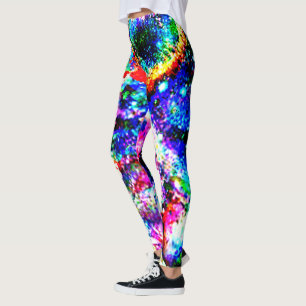 Fire & Ice Tie Dye Leggings - Custom Bright Bold