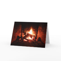 Fire in the Fireplace Burning Brightly