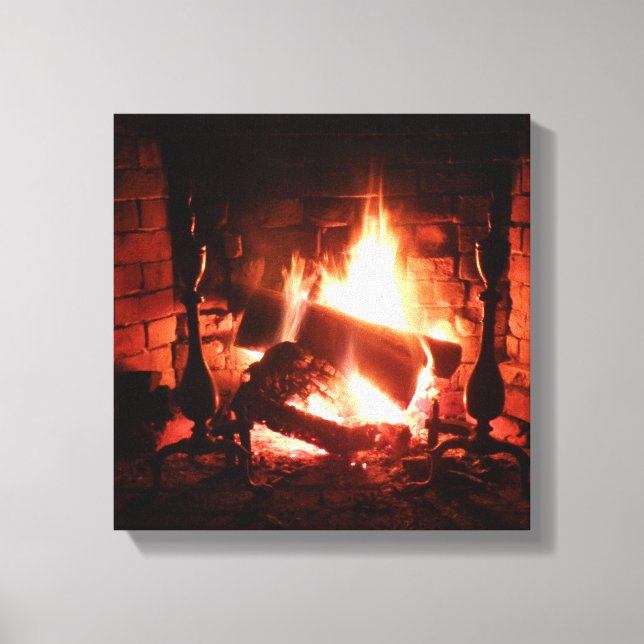 Fire in the Fireplace Canvas (Front)