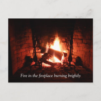 Fire in the Fireplace Postcard