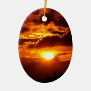 Fire in the Sky Ceramic Ornament