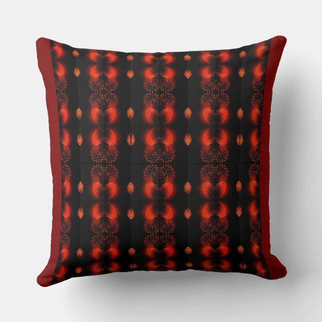 :"Fire Inspired Art" created from Firework Photo. Throw Pillow (Back)