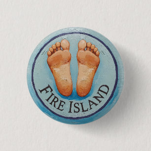 Fire Island barefoot & fancy free Funny flair NY 1 Inch Round Button