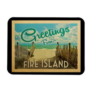 Fire Island Beach Vintage Travel Magnet