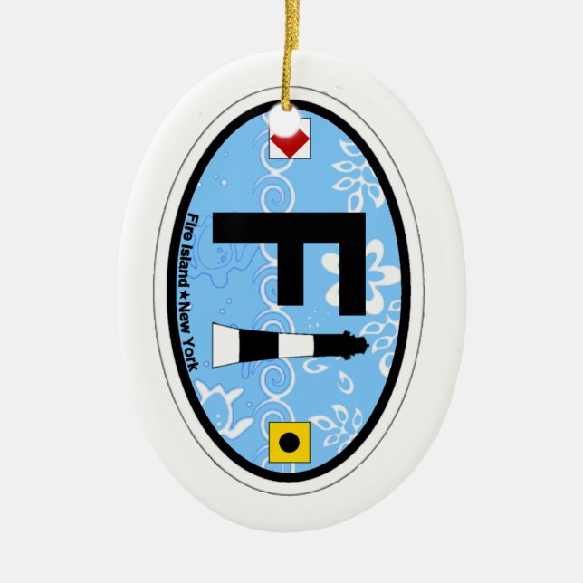 Fire Island. Ceramic Ornament (Front)