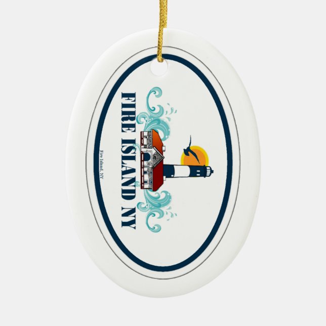 Fire Island. Ceramic Ornament (Front)