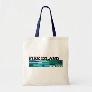 Fire Island groovy blues greens water taxi ferry Tote Bag