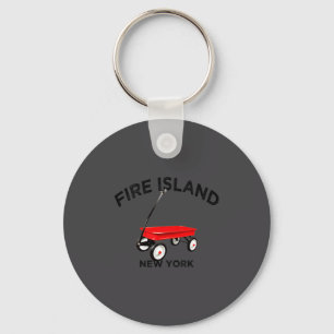 Fire Island Large Version Red Wagon Long Island Ny Keychain