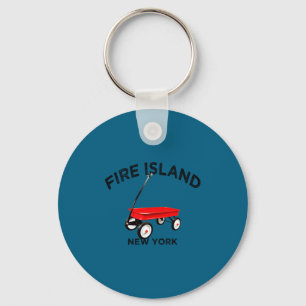 Fire Island Large Version Red Wagon Long Island Ny Keychain