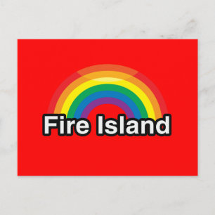FIRE ISLAND LGBT PRIDE RAINBOW POSTCARD