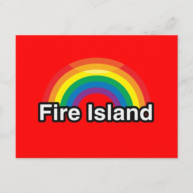 FIRE ISLAND LGBT PRIDE RAINBOW POSTCARD (Front)