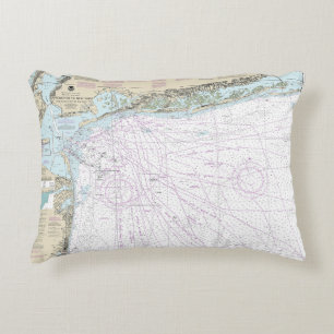 Fire Island Light to Sea Girt Nautical Chart 12326 Accent Pillow