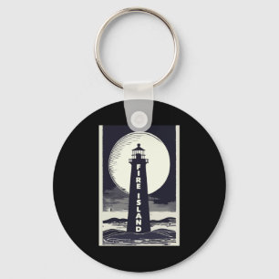 Fire Island Lighthouse New York Moon  Keychain