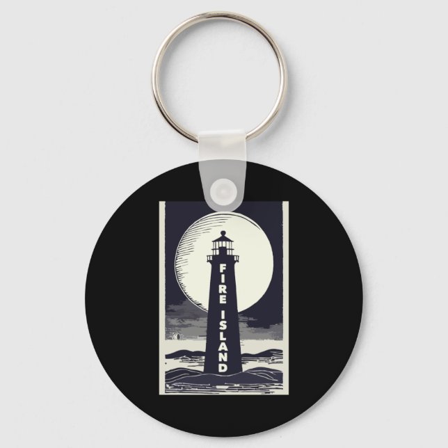 Fire Island Lighthouse New York Moon  Keychain (Front)