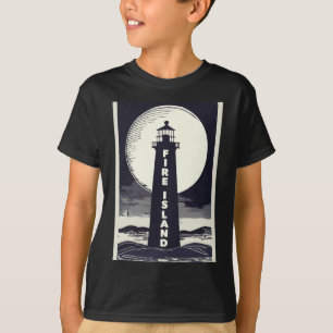 Fire Island Lighthouse New York Moon  T-Shirt