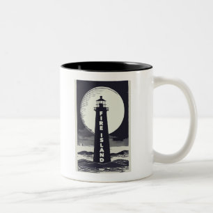 Fire Island Lighthouse New York Moon Two-Tone Coffee Mug