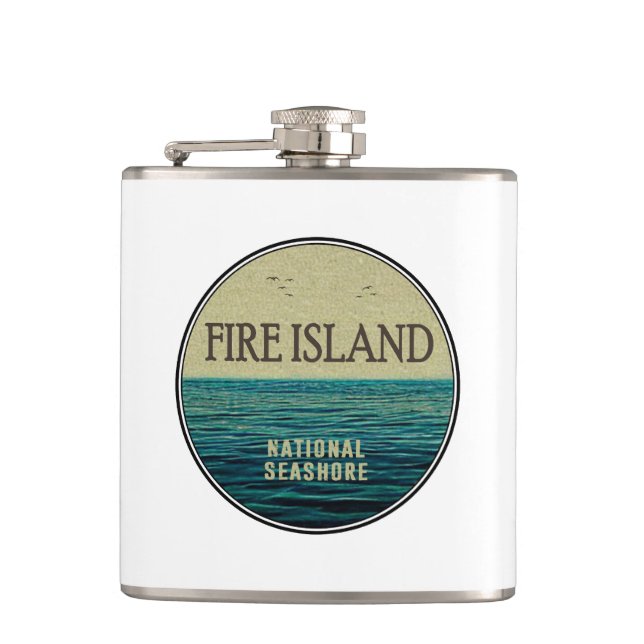 Fire Island National Seashore New York Ocean Birds Hip Flask (Front)
