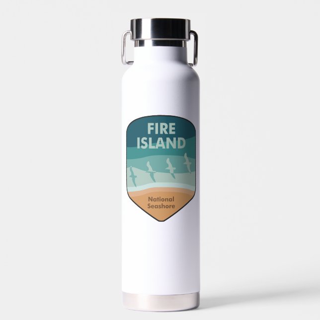 Fire Island National Seashore New York Seagulls Water Bottle (Front)