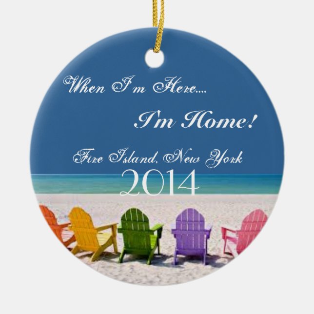 FIRE ISLAND, NEW YORK BEACH LOVER GIFT ORNAMENT (Front)
