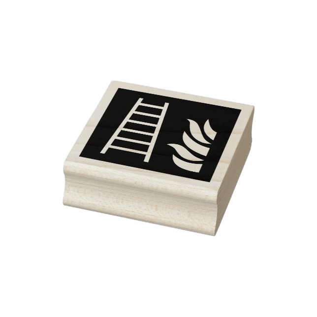 Fire Ladder Safety Sign Rubber Stamp (Stamp)
