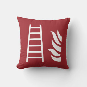 Fire Ladder Safety Sign Throw Pillow