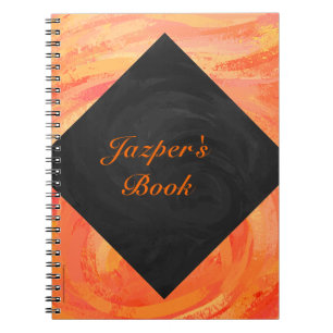 Fire Lake Orange and Black Monogram Notebook