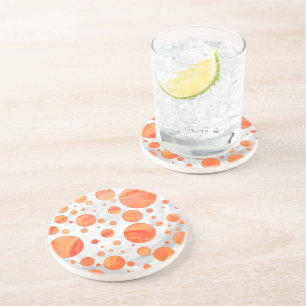 Fire Lake Orange Polka Dot Pattern Coaster