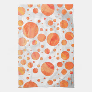 Fire Lake Orange Polka Dot Pattern Kitchen Towel