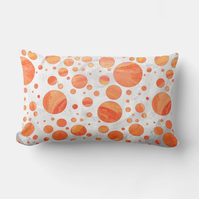 Fire Lake Orange Polka Dot Pattern Lumbar Pillow (Front)