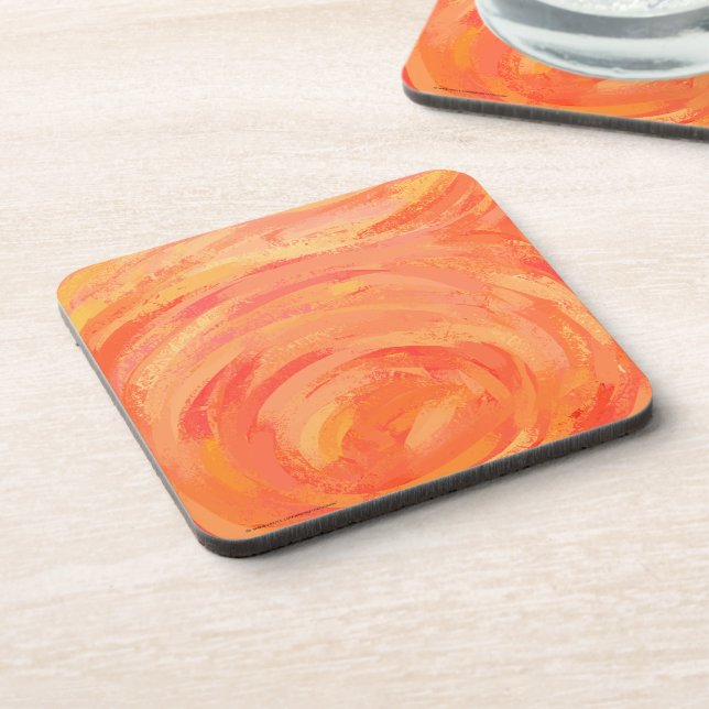 Fire Lake Orange Swirl Coaster (Left Side)
