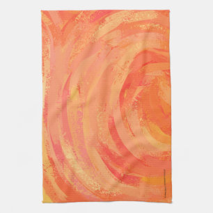 Fire Lake Orange Swirl Kitchen Towel