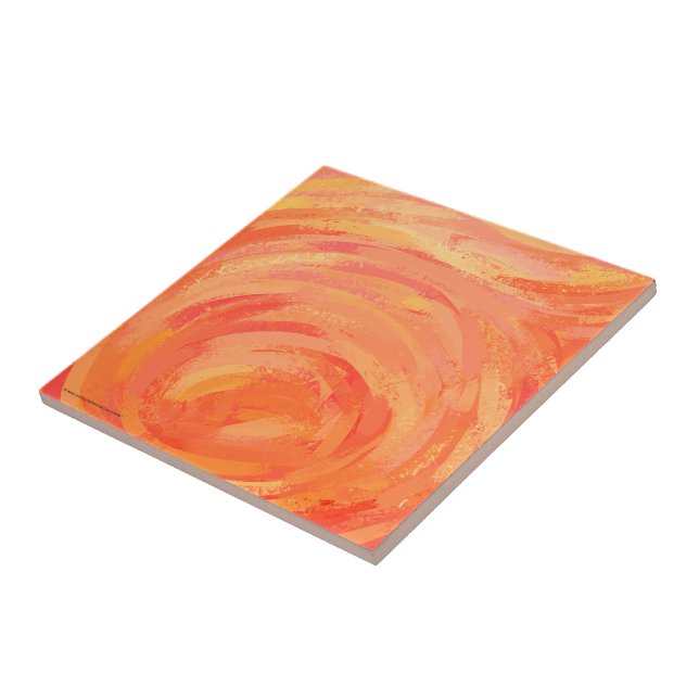 Fire Lake Orange Swirl Tile (Side)