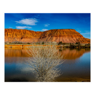 Fire Lake Vista Glossy Poster