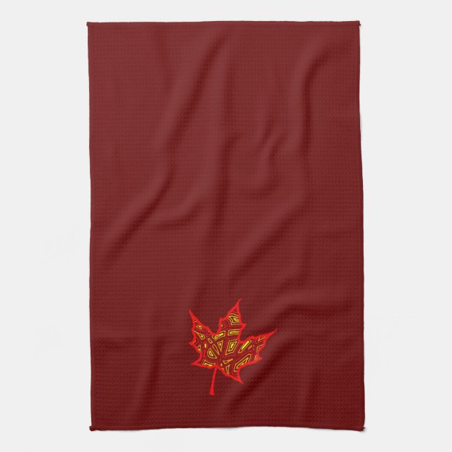 Fire Leaf Kitchen Towel (Vertical)